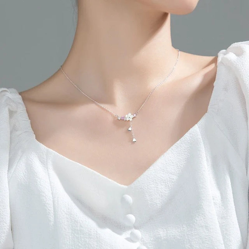 Chic Women Choker Necklace Silver Color Temperament Small Beads Heart Butterfly Cross Neck Chain Jewelry Girls Gifts Collar