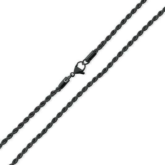 Unisex Classic Strong Twist Cable Rope Chain Necklace Stainless Steel 20 Inch