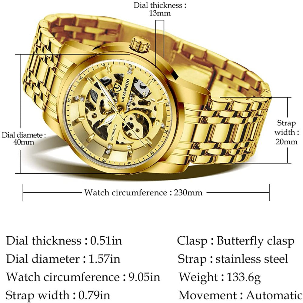 A  Men'S Watch Automatic Mechanical Watches Self Winding Diamond Dial Stainess Steel Watches Business Watches Gift for Men