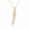 18K Gold Leaf Pendant Necklace
