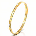 18K Gold Roman Numeral Bangle Bracelet