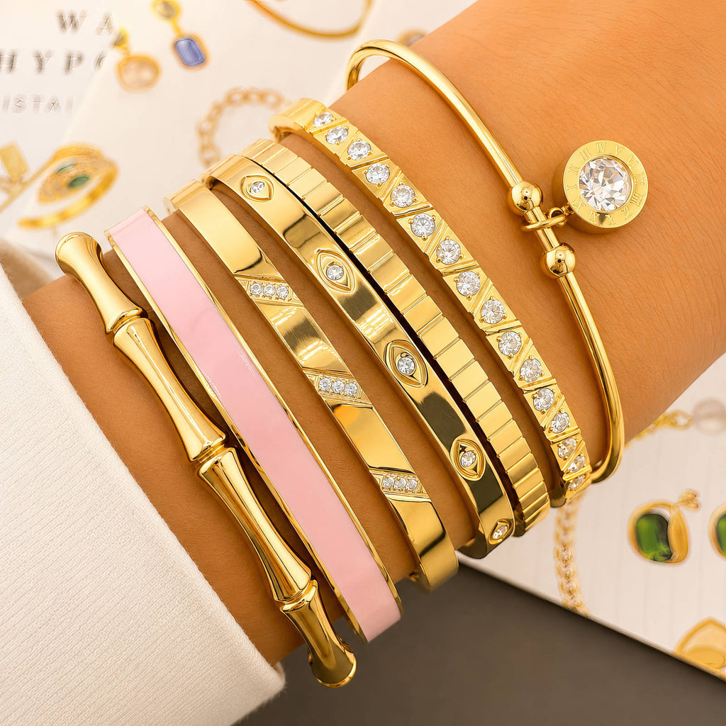 18K Gold Segmented Bangle Bracelet