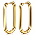 18K Gold Oval Hoop Earrings
