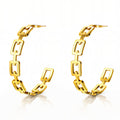 18K Gold Chain Link Half Hoop Earrings